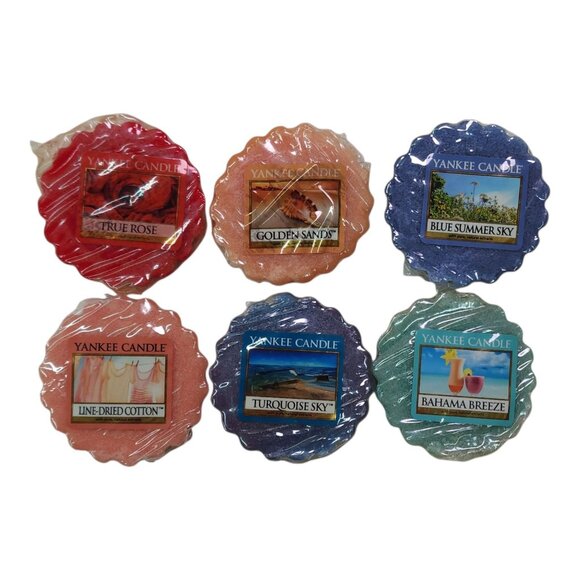 Yankee Candle Wax Melt 6 pk Variety Pack True Rose Golden Sands Blue Summer Sky - Picture 1 of 10